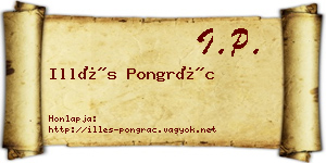 Illés Pongrác névjegykártya